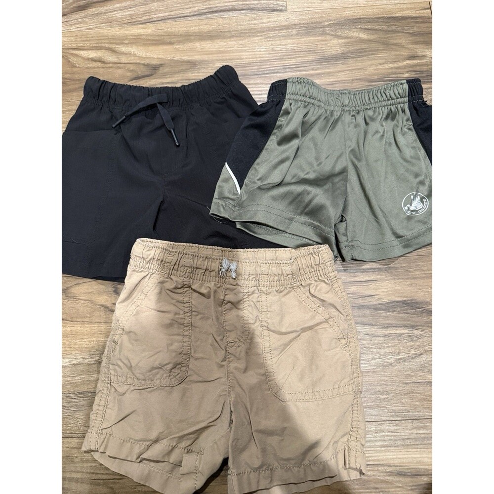 Jumping Beans & 365 Kids + Body Glove Boys Shorts Lot of 3 Black Gray Tan size 2